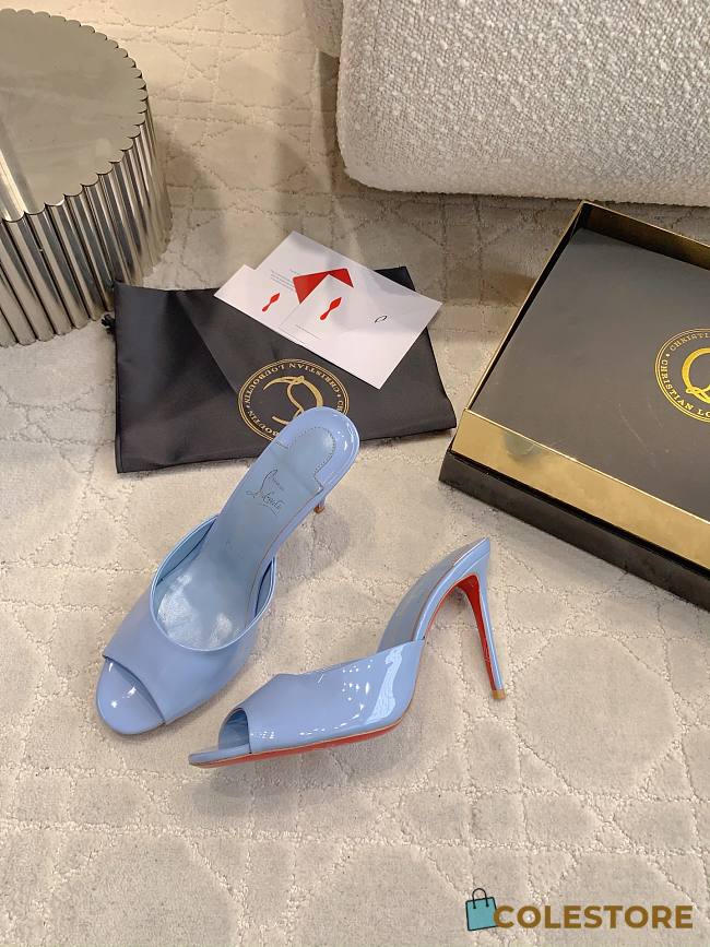 Colestore Christian Louboutin Miss Z Mule 100 mm Mules Patent calf leather Ceruleo  - 1
