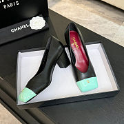 Colestore Chanel Pumps   Lambskin & Patent Calfskin  Black & Green - 6