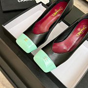 Colestore Chanel Pumps   Lambskin & Patent Calfskin  Black & Green - 4