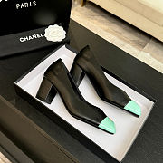 Colestore Chanel Pumps   Lambskin & Patent Calfskin  Black & Green - 3