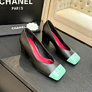 Colestore Chanel Pumps   Lambskin & Patent Calfskin  Black & Green - 2