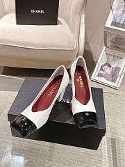 Colestore Chanel Pumps   Lambskin & Patent Calfskin  Ivory & Black - 2