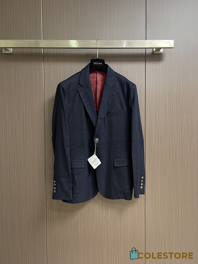 Colestore Brunello Cucinelli Blazer Twill Fabric in Navy Blue - 1