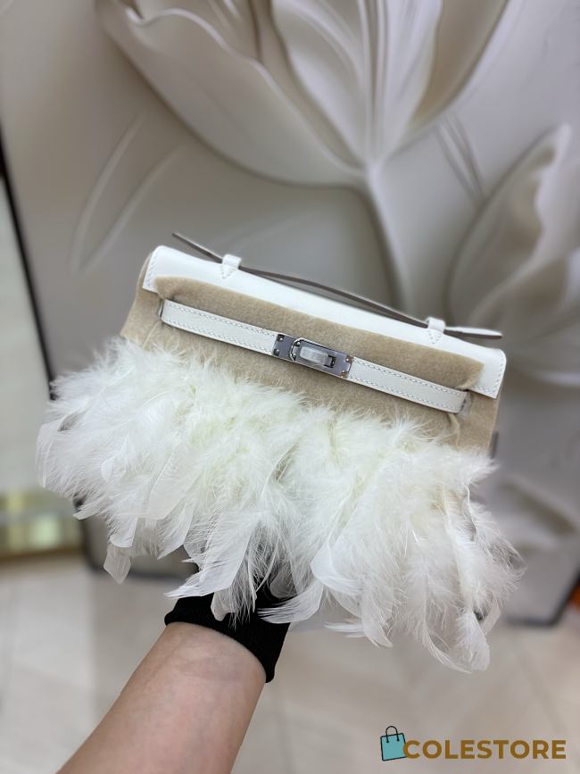 Colestore Hermes Horizon Kelly Pochette White Swift 22cm - 1