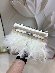 Colestore Hermes Horizon Kelly Pochette White Swift 22cm - 1