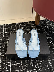 Colestore Chanel CC Logo Jelly Flip Flop Sandals Light Blue - 1