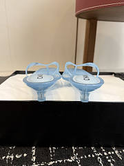 Colestore Chanel CC Logo Jelly Flip Flop Sandals Light Blue - 6