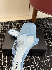 Colestore Chanel CC Logo Jelly Flip Flop Sandals Light Blue - 4