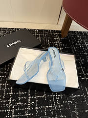 Colestore Chanel CC Logo Jelly Flip Flop Sandals Light Blue - 3