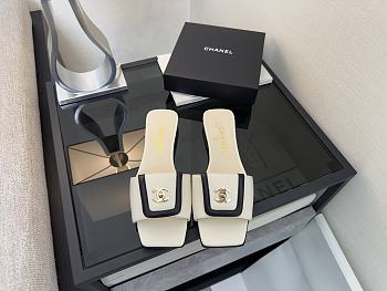Colestore Chanel Mules Lambskin  Ivory & Black