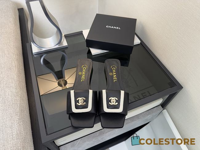 Colestore Chanel Mules Lambskin Black & White - 1