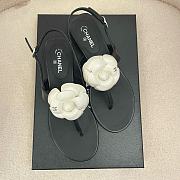 Colestore Chanel Camellia Sandals Glossy calfskin Black &  White - 1