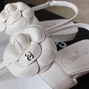 Colestore Chanel Camellia Sandals Glossy calfskin  White - 5
