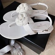 Colestore Chanel Camellia Sandals Glossy calfskin  White - 3