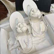 Colestore Chanel Camellia Sandals Glossy calfskin  White - 4
