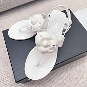 Colestore Chanel Camellia Sandals Glossy calfskin  White - 2