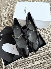 Colestore  Celine City Ballerina In Glossy Calfskin - Black - 1