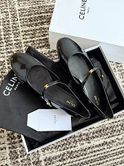 Colestore  Celine City Ballerina In Glossy Calfskin - Black - 6