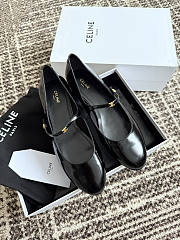 Colestore  Celine City Ballerina In Glossy Calfskin - Black - 2