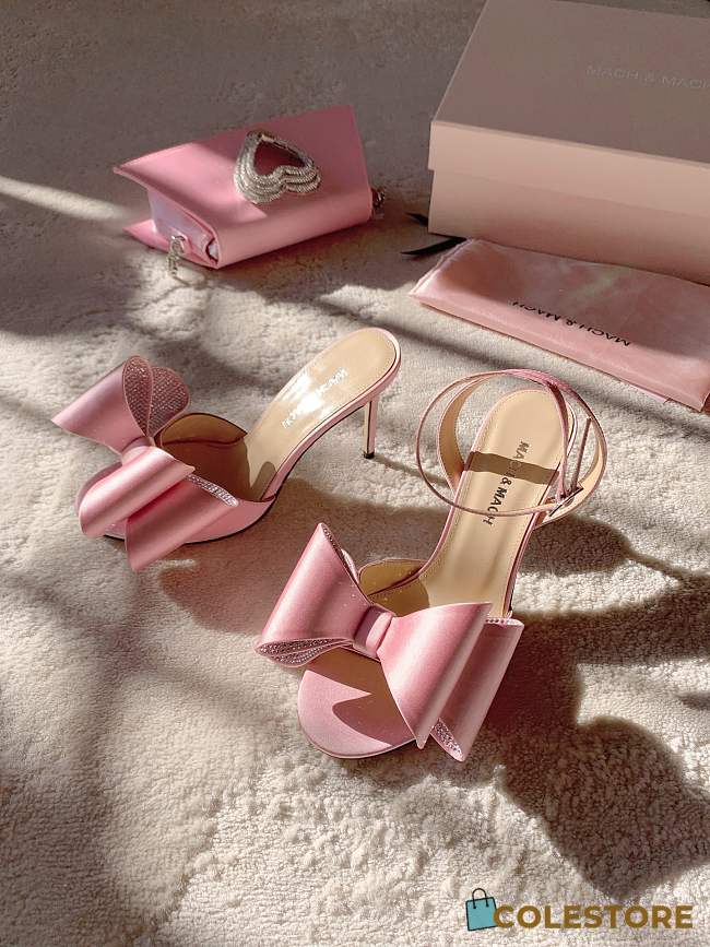 Colestore Mach & Mach bow-satin Sandals Pink  - 1