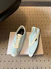 Colestore Celine The Flat Sneaker In Gros Grain, Velvet, Suede Goatskin And Lambskin Light Blue / Optic White - 6