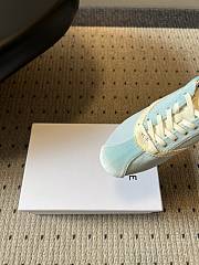 Colestore Celine The Flat Sneaker In Gros Grain, Velvet, Suede Goatskin And Lambskin Light Blue / Optic White - 4