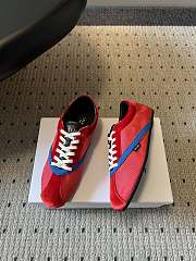 Colestore Celine The Flat Sneaker In Gros Grain, Velvet, Suede Goatskin And Lambskin Red / Electric Blue - 4