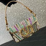 Colestore Valentino Garavani Locò Small Embroidered Shoulder Bag With Jewel Logo 20x11x5cm - 3