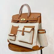 Colestore Hermes Birkin 40 HAC Cargo Gold Swift and Gold-Ecru Toile H Canvas Gold Hardware - 1