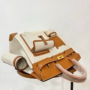 Colestore Hermes Birkin 40 HAC Cargo Gold Swift and Gold-Ecru Toile H Canvas Gold Hardware - 5