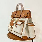 Colestore Hermes Birkin 40 HAC Cargo Gold Swift and Gold-Ecru Toile H Canvas Gold Hardware - 4