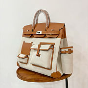 	 Colestore Hermes Birkin 40 HAC Cargo Gold Swift and Gold-Ecru Toile H Canvas Palladium Hardware - 1