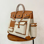 	 Colestore Hermes Birkin 40 HAC Cargo Gold Swift and Gold-Ecru Toile H Canvas Palladium Hardware - 2