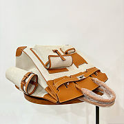 	 Colestore Hermes Birkin 40 HAC Cargo Gold Swift and Gold-Ecru Toile H Canvas Palladium Hardware - 3