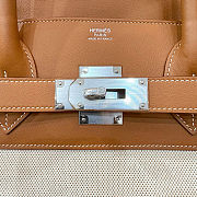 	 Colestore Hermes Birkin 40 HAC Cargo Gold Swift and Gold-Ecru Toile H Canvas Palladium Hardware - 6