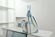 	 Colestore Hermes Birkin 40 HAC Cargo Bleu Égée Swift and Ecru Toile H Canvas Palladium Hardware - 4