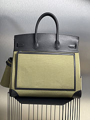 	 Colestore Hermes Birkin 40 HAC Cargo Black Swift & Military Green Canvas  Palladium Hardware - 3