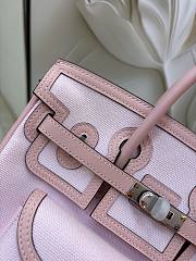 	 Colestore Hermes Birkin 35 HAC  Rose Sakura Swift and Rose Sakura-Ecru Toile Goeland Canvas Palladium Hardware - 5