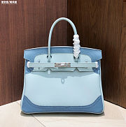 Colestore  Hermes Birkin Ghillies  30 Ciel and Ecru Toile 30x16x24cm - 1