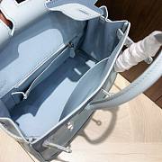 Colestore  Hermes Birkin Ghillies  30 Ciel and Ecru Toile 30x16x24cm - 6