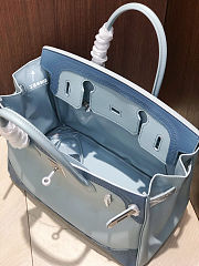 Colestore  Hermes Birkin Ghillies  30 Ciel and Ecru Toile 30x16x24cm - 3