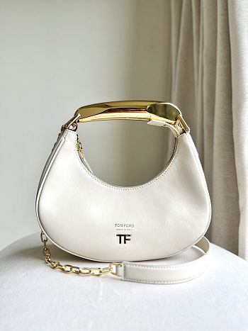 	 Colestore Tom Ford Bianca Mini Hobo Bag in White 23x22x8cm