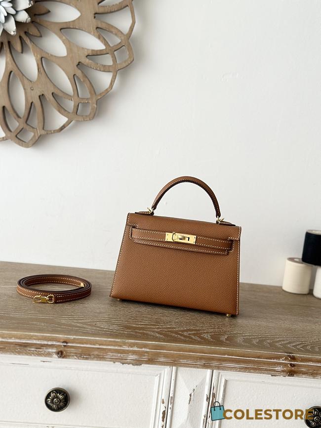Colestore Hermes Kelly Mini Bag in Golden Leather - 1