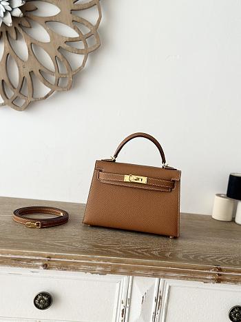 Colestore Hermes Kelly Mini Bag in Golden Leather
