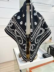 	 Colestore Chanel Square Scarf Jacquard Silk Twill Black, White 90x90cm - 6