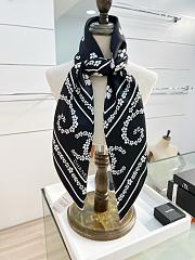 	 Colestore Chanel Square Scarf Jacquard Silk Twill Black, White 90x90cm - 5