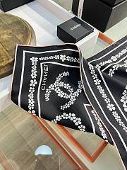 	 Colestore Chanel Square Scarf Jacquard Silk Twill Black, White 90x90cm - 4
