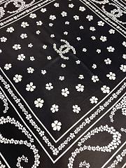 	 Colestore Chanel Square Scarf Jacquard Silk Twill Black, White 90x90cm - 2