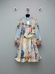 Colestore Zimmermann Rhythmic Floral Linen Minidress - 1
