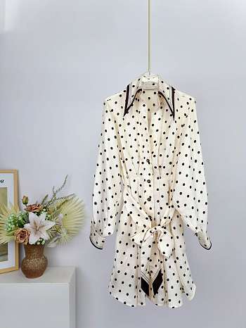 Colestore Zimmermann Dot Tuck Mini Dress Cream Dot